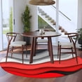thumbnail image 4 of Red Grey Ombre Large Area Rugs for Bedroom Living Room, Soft Non Slip Carpet Bedside Rug, Modern Abstract Moire Art Geometric Round Floor Cover Kitchen Accent Rug 7' for Dining Room/Office, 4 of 9