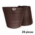 thumbnail image 1 of Kit 28 Macetas redondas de plástico La Ardilla  para exterior e Interior (Chocolate), 1 of 4