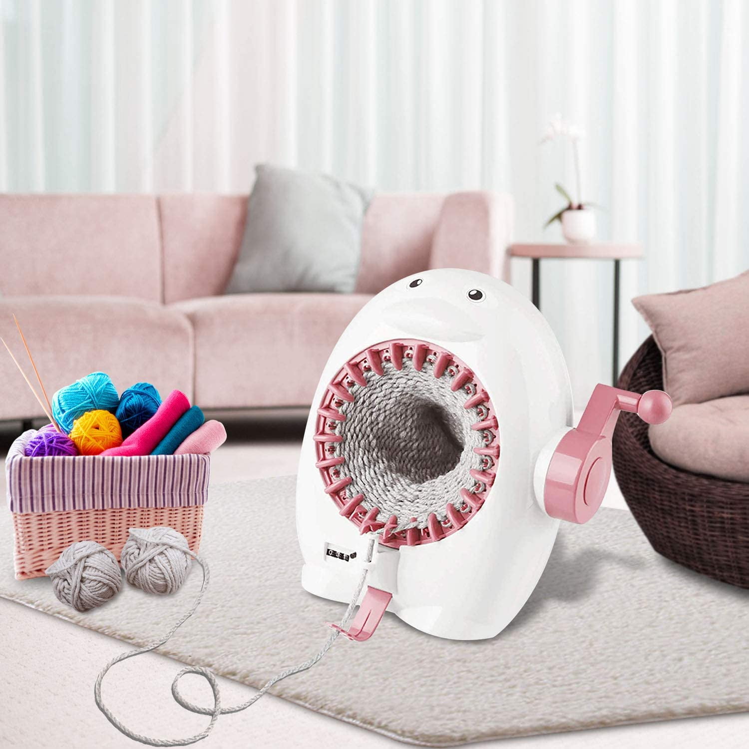 Knitting Machine, 40 Knitting Loom Machines Round Knitting Machines For Beginners, Hand Knitting Wool Knitting Machine, Smart DIY Weaving Kit For Adults And Kids