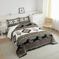 thumbnail image 3 of jejeloiu Vintage Aztec Rhombus Bedding Comforter Set,Farm Horse Retro Dreamcatcher Twin Comforter Sets,Boho Tribal Geometric Bedding Set For Kids,Luxury Bedroom Decor Reversible,2pcs, 3 of 8