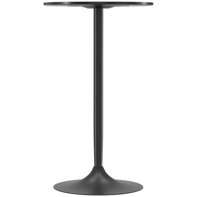 HOMCOM High Top Bar Table, Modern Round Dining Table with Painted Top and Steel Base, Bistro Table for 2 People, Black