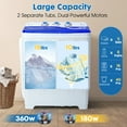 thumbnail image 5 of Dawmilon Portable Twin Tub Washing Machine, 28 lb Capacity with Drain Pump, Compact Washer for Apartments, Dorms & RVs, Blue, 5 of 7