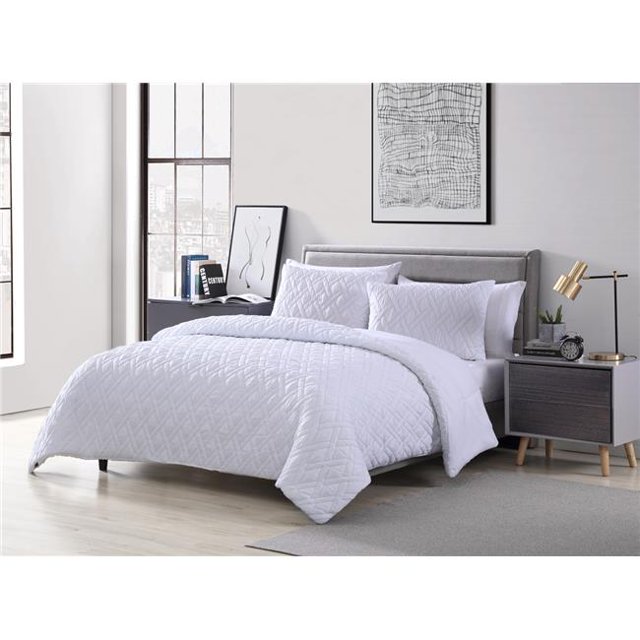G3 Home 90000 Larch Comforter Set, White - Queen Size - 3 Piece
