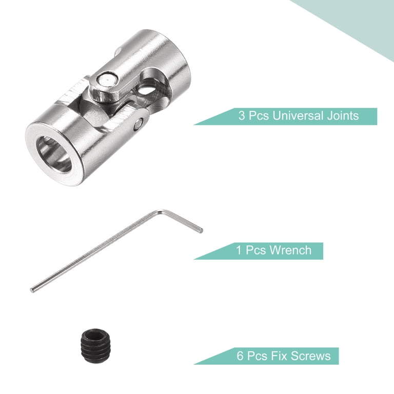 2x Joint Universel Sourcing Map 2mm - Acier Inoxydable - Pour Arbre De Direction - L18xD8mm