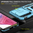 thumbnail image 3 of Rugged Case for Samsung Galaxy A32 5G, Sliding Lens Camera Cover Protection Ring Stand Compatible with Magnetic Car Mount Military Grade Shockproof Hybrid Case for Samsung Galaxy A32 5G, Lightblue, 3 of 7