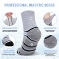 thumbnail image 4 of AMITOFO Bamboo Viscose Diabetic Socks for Men—Striped Non Binding Moisture Wicking Ankle Socks, Wide Open Top& Seamless, 5 Pairs, 4 of 5