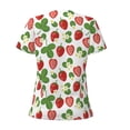 thumbnail image 3 of Uemuo Strawberry Drawing Women's Deep V-Neck Low Cut Tops - Casual Loose Fit with Stainless Steel Loop, Soft, Breathable, Perfect for Office, Travel, and Daily Wear-Medium, 3 of 5