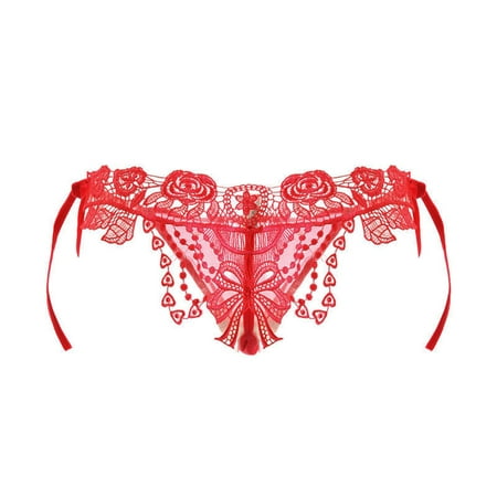 

hanzidakd Womens Womens Underwear Briefs Lingerie Ladies Transparent Lace Lace Up T Pants Thong Adult Panties