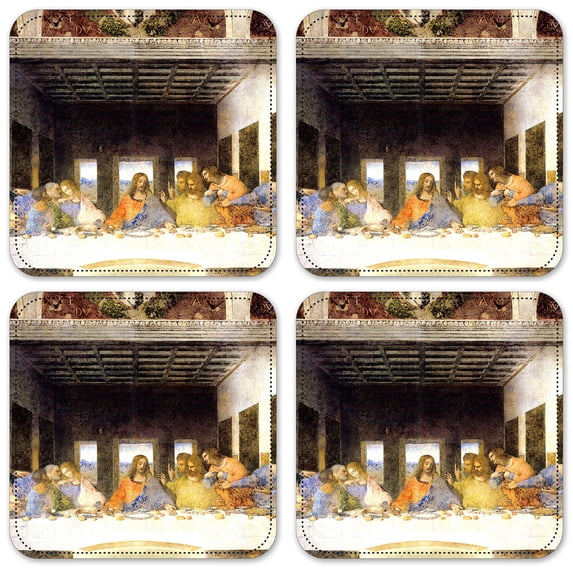 Vinyl Drink Coasters - Set of 4 - Da Vinci: Last Supper