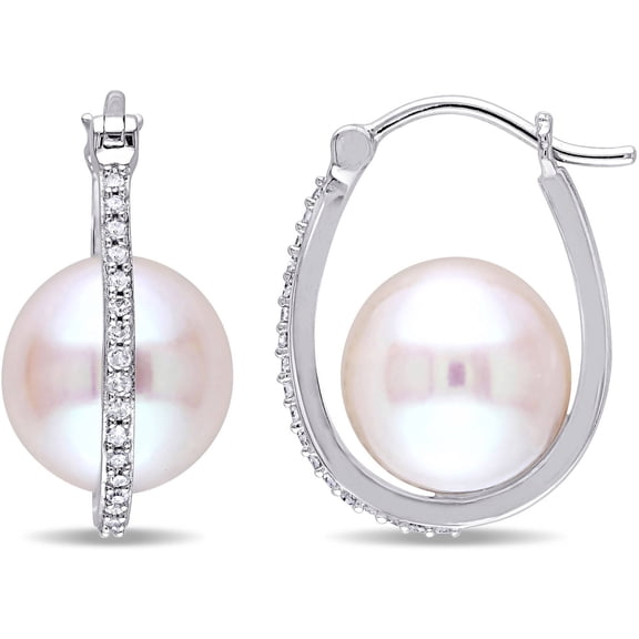 Everly Women's Cultured Pearl 10k White Gold Earrings