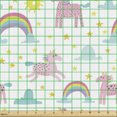 thumbnail image 2 of Ambesonne Cartoon Fabric by the Yard Upholstery, Unicorns Rainbow Clouds, 1 Yard, Pale Pink Pale Blue, 2 of 5
