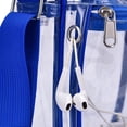 thumbnail image 3 of Guardurnaity Bolso de hombro transparente de PVC, bandolera impermeable de almacenamiento, doble cremallera, de viaje, de gran capacidad, portátil, para Bolsas de mensajero y de hombro Azul Guardurnaity AP012301-02, 3 of 6