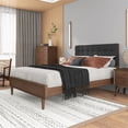 thumbnail image 4 of Pemberly Row Mid-Century Fabric Upholstered Queen Platform Bed in Gray, 4 of 7