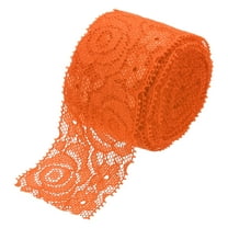 Lace Trim 5 Yards 3 Inch Flower Elastic Lace Ribbons for Craft Gift Package Decoration Wedding Headbands Orange
