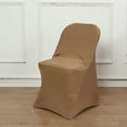 thumbnail image 2 of BalsaCircle Taupe Spandex Stretchable Folding Solid Chair Covers Slipcovers Wedding decorations, 2 of 8