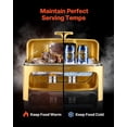 thumbnail image 4 of VEVOR 9Qt Rectangle Roll Top Chafing Dish Set with Full-Size Pan Stainless Steel Gold, 4 of 9