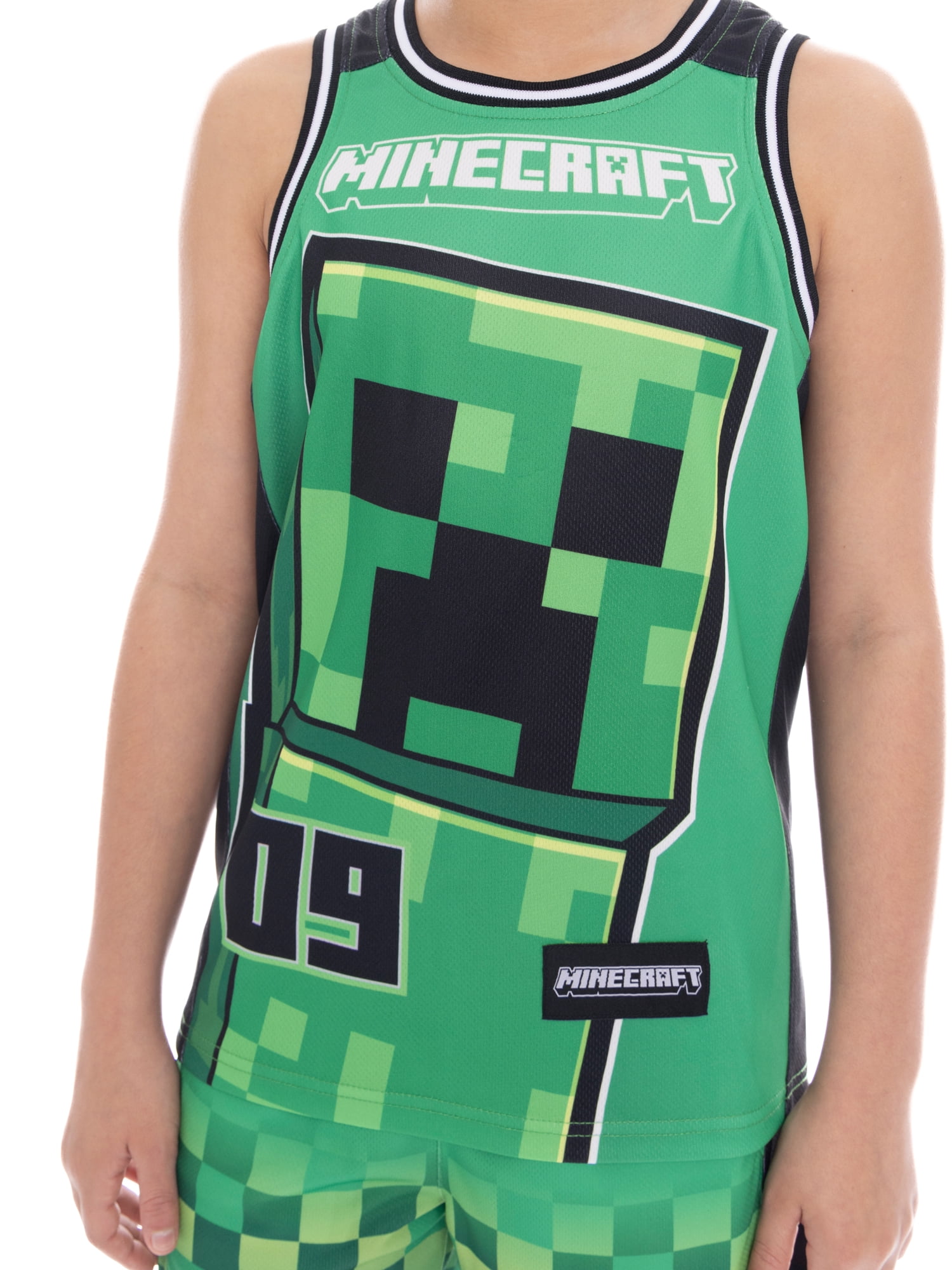 Minecraft Boys Character Graphic Basketball Jersey and Shorts Set, 2-Piece, Sizes 4-12