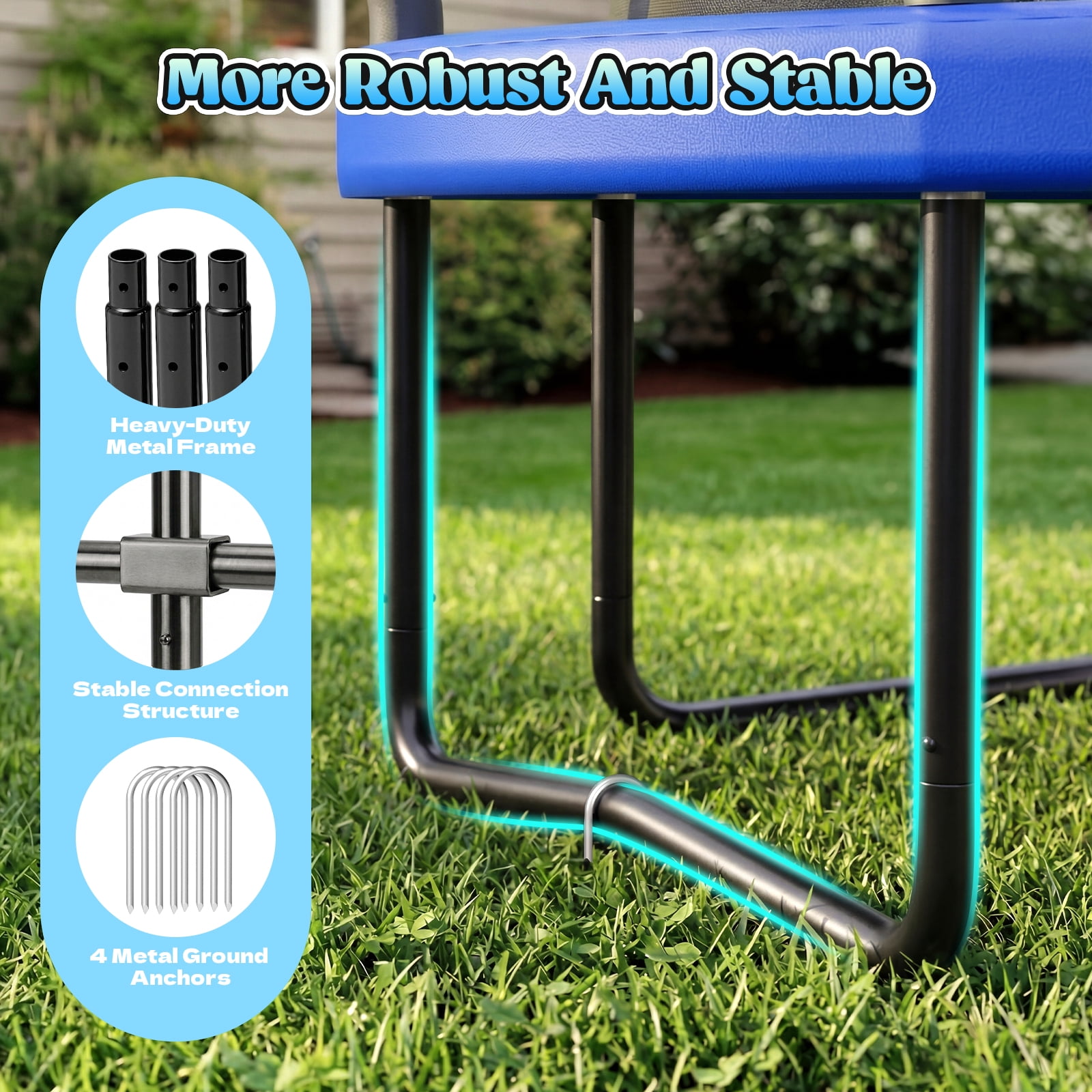 Outdoor Trampoline,Fashionsport Outfitters 8FT/12FT/14FT/16FT Round Jumping Trampoline with Ladder,Sprinkler,Basketball Hoop Board,Recreational Backyard Trampolines Anti-Rust for Kids Gift