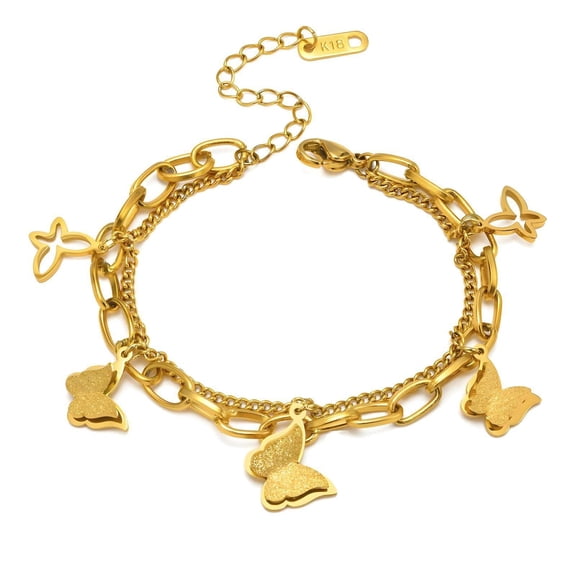 18K Gold-Plated Star Butterfly Charm Bracelet