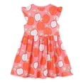 thumbnail image 4 of vigerkar Robe Décontractée pour Filles, Coton Doux à Manches Courtes pour Enfants, Robe Trapèze Respirante Taille 1-7 T (Orange, 2-3 Ans), 4 of 9