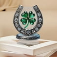 thumbnail image 5 of St Patricks Day Figurines Decorations Irish Shamrock St. Patricks Four Leaf Clover Horseshoe Acrylic Resin Figurine Gifts for Spring Home Indoor Table Desk Shelf Holiday Decor, 5 of 6