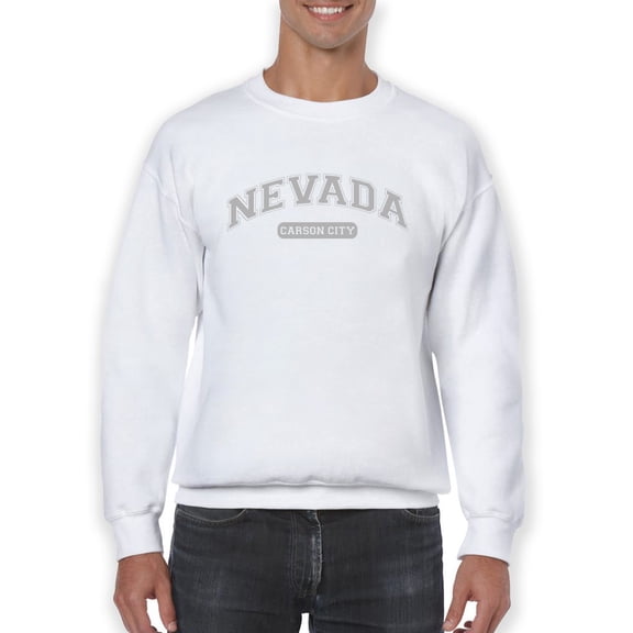 Carson City, Nevada Text Men Sweatshirt, Male Small