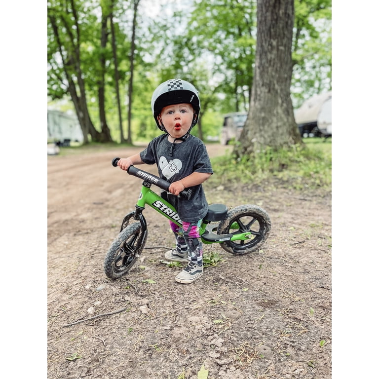 Strider 12” Sport Bike, Green - No Pedal Balance Bicycle for Kids
