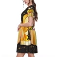 thumbnail image 2 of Fotbe Happy New Year 2025 Vestido Largo de Moda para Mujer, Vestido Tipo Camiseta con Manga Corta y Estilo Casual a Rayas y Bloques de Color, 2 of 6