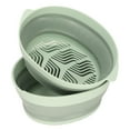 thumbnail image 3 of Double Layer Colander, Easy  Double Layer Drain Basket Foldable Design  For Outdoor Green Large, 3 of 8