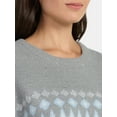 thumbnail image 4 of 99 Jane Street Women's and Women's Plus Fair Isle Pullover Sweater, Midweight, Sizes XS-4X, 4 of 5