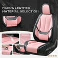 thumbnail image 5 of Coverado Black&Pink Front Car Seat Covers, Stylish Waterproof Premium Leather Automotive Seat Protectors, Airbag Compatible Auto Interior Accessories Universal Fit for Most Cars SUV Pick-up Trucks, 5 of 6