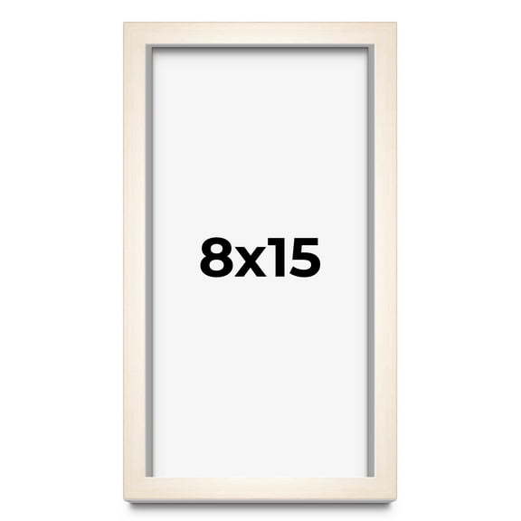 8x15 Shadow Box Cream of Wheat White Washed Display Frame | 0.875 Inches Deep Solid Wood Shadowbox
