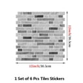 thumbnail image 2 of Waterproof Peel and Stick Tiles Stickers Wall Decals, 12" x 12" Gray Marbling Mosaic Brick Pattern 6 Pcs Self Adhesive Backsplash, 2 of 7