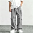 thumbnail image 6 of Boys Baggy Cargo Pants with Multiple Pockets Drawstring Elastic Waist Utility Outdoor Hiking Pants for School Daily Wear (Ages 5-15 Years), 6 of 9