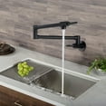 thumbnail image 2 of Kitchen Pot Filler Faucet Wall Mount,Brass Folding Stretchable with Swing Arm Single Hole Two Handles, 2 of 9