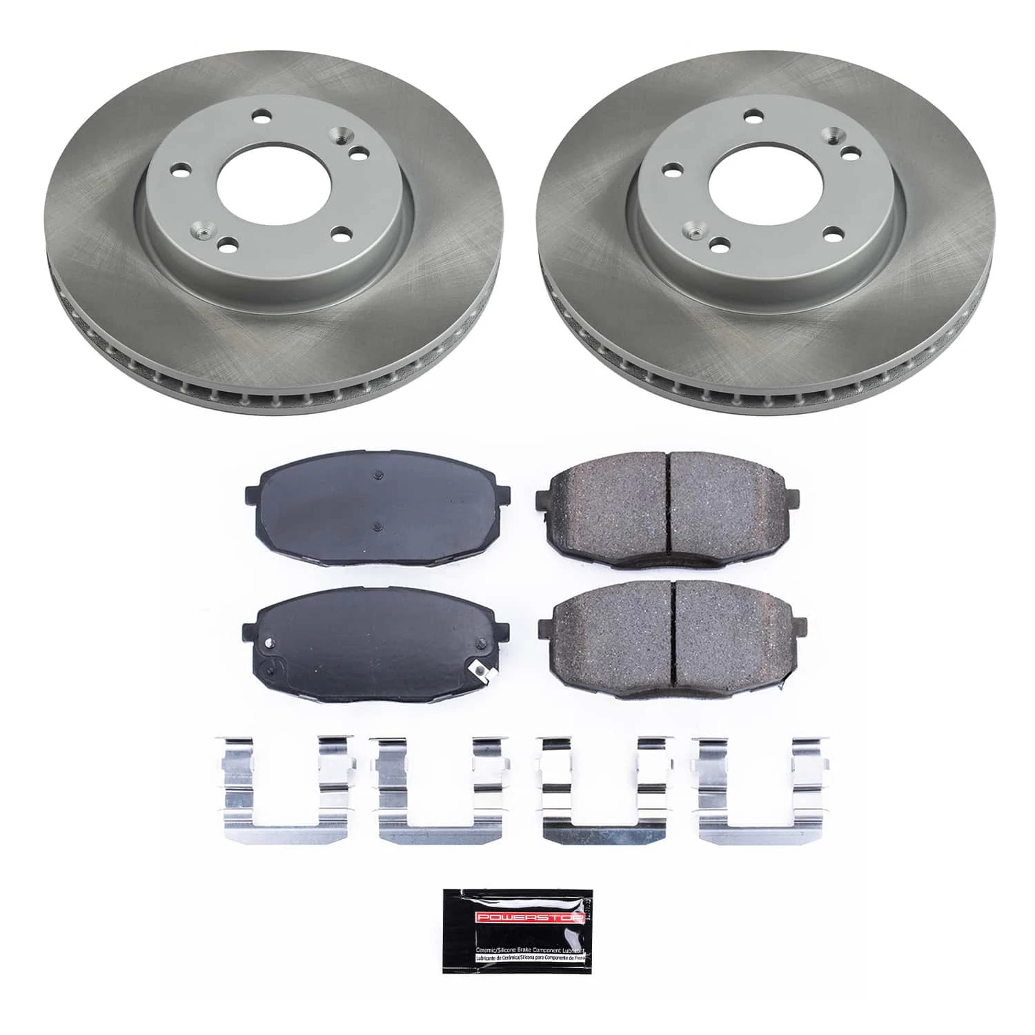 PowerStop Front Semi-Coated Rotor and Low-Dust Ceramic Brake Pad Kit SC5911