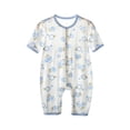 thumbnail image 2 of Paiwinds Summer Baby Boy Girl Romper Crew Neck Short Sleeve Snap Closure Casual Coverall Regular Fit Knit One-Piece Jumpsuit Outfit for Infants Newborns, 2 of 9