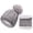 Gray, variant on GRNSHTS Women Fleece Faux Fur Pom Neck Warmer Beanie Set Wool Crochet Knit Hat Bobble Ski Cap (Black)