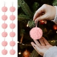 thumbnail image 6 of YIKA Furry Christmas Ornaments For Tree Green Christmas Hanging Decorations 8cm Pink, 6 of 8
