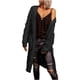 thumbnail image 2 of Cárdigan de invierno para mujer, de manga larga, de color liso, de punto, con bolsillo, chaqueta tipo cárdigan, abrigo para mujer, 2 of 9