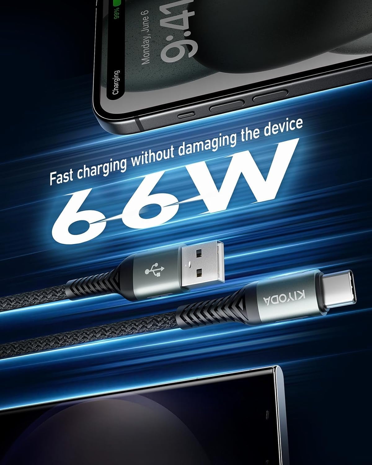 RGHJAR-USB to USB C Cable [2Pack 3FT] Coiled USB C Cable Fast Charging 60W, USB A to USB C Cable for CarPlay, iPhone USB C Cable Durable Braided USB C Cord for iPhone 17 16 15 Pro Max/Samsung Galaxy