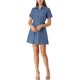 thumbnail image 1 of Vestido de mezclilla con cinturón INSPIRE CHIC para mujer, casual, de algodón lavado, azul L, 1 of 7