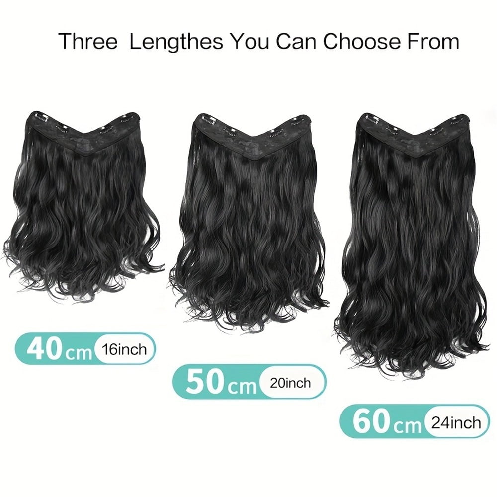 U-shaped Clip In Hair Extensions 3/4 Full Head Instant One Piece Long Wavy Hair Extensions Heat Resistance Synthetic Clip in Hair Extensions