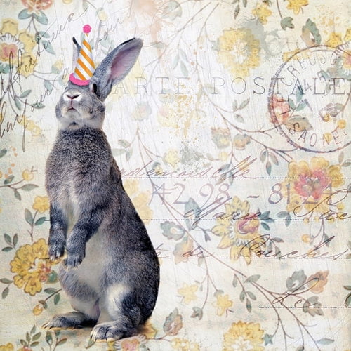 Marmont Hill "Party Rabbit" by Morgan Jones Painting Print on Wrapped Canvas