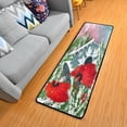thumbnail image 2 of SKYSONIC 2'X6' Watercolor Red Birds Runner Rug with Rubber Backing, Xmas Birdhouse Non Slip Entryway Rug Runner Washable Soft Area Rug Carpet for Hallway Bedroom Kitchen Decor, 2 of 6