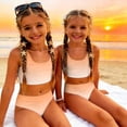 thumbnail image 3 of Grblisyd Girls Swimsuits Two Piece Casual Scoop Neck Gradient Bikini Sets Size 1-10 Years, 3 of 6