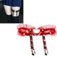 thumbnail image 5 of Arnés de pierna con aspecto de liguero, anillos para muslos, estilo gótico punk, liguero de piel sintética Rojo, 5 of 9