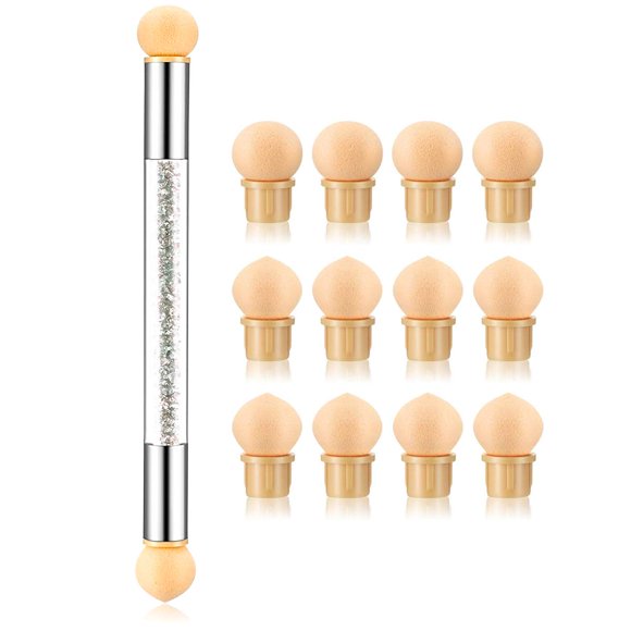 DANNEASY-Bolígrafo de esponjas para uñas de doble punta, 12 Uds., cabezal de esponja, Gel acrílico UV, pincel de sombreado degradado para uñas, herramientas de manicura de diseño ombré, 1 ud.