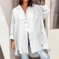 thumbnail image 2 of biudgviw Womens Fashion Shirts Loose Collared Long Sleeve Basic Tops Louneg Solid Color Buttons down Blouses, 2 of 6