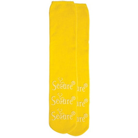 Secure Non-Skid Socks for Fall Management - Slipper Socks - Hospital Socks - Yellow - One Size Fits Most